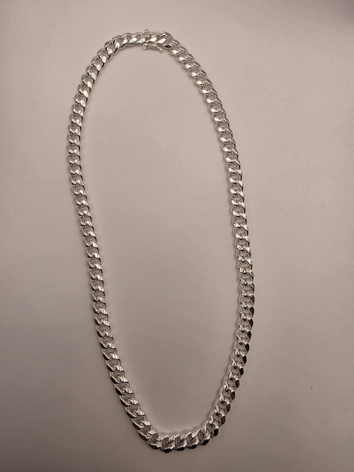 Heavy Sterling Silver Cuban Link Necklace 22 Inch 9mm 53.9g Curb Chain Mens Statement Jewelry | Clamdiggers Forge