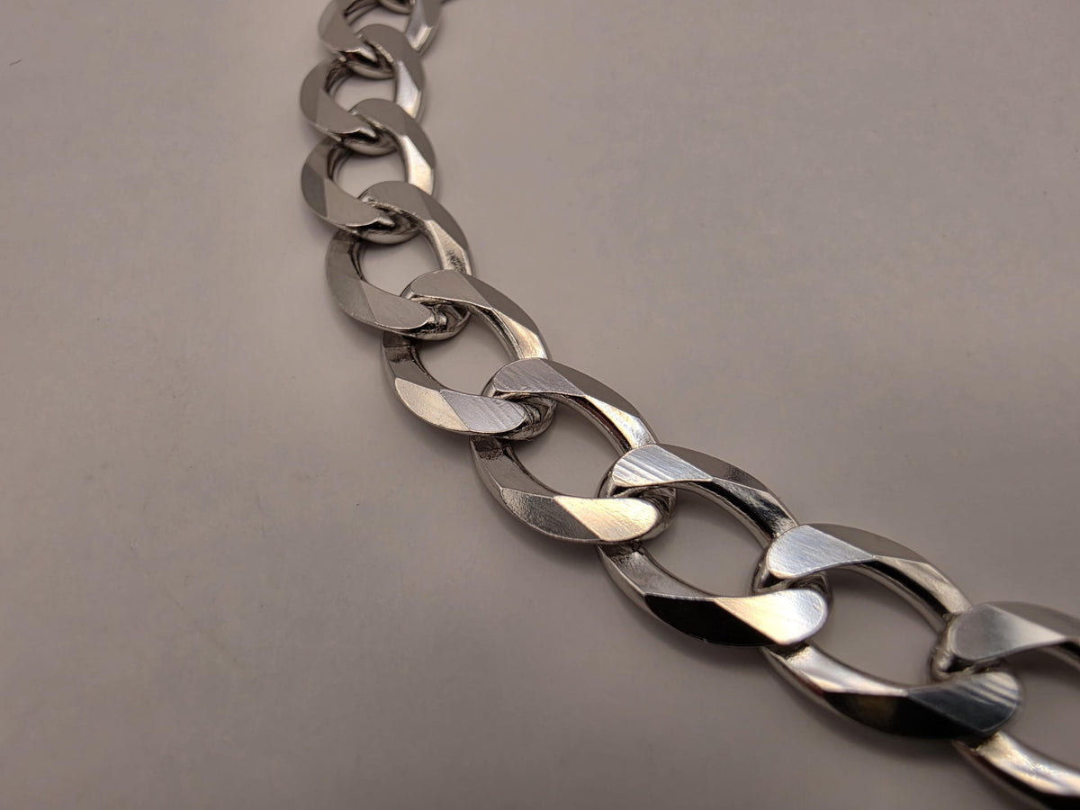 Sterling Silver Cuban Link Bracelet 8 Inch 8mm 12.5g Curb Chain Mens Unisex Jewelry | Clamdiggers Forge