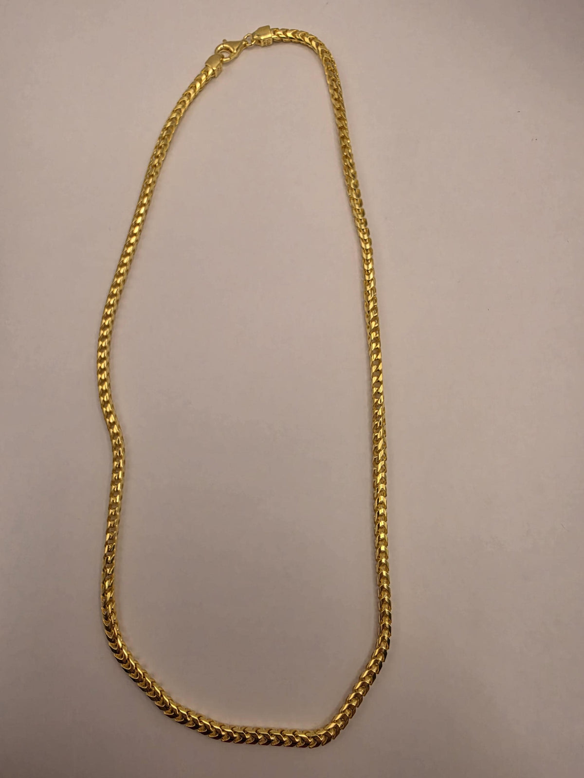 Gold Plated Sterling Silver Franco Necklace, 22 Inch, 4mm, 37.9g