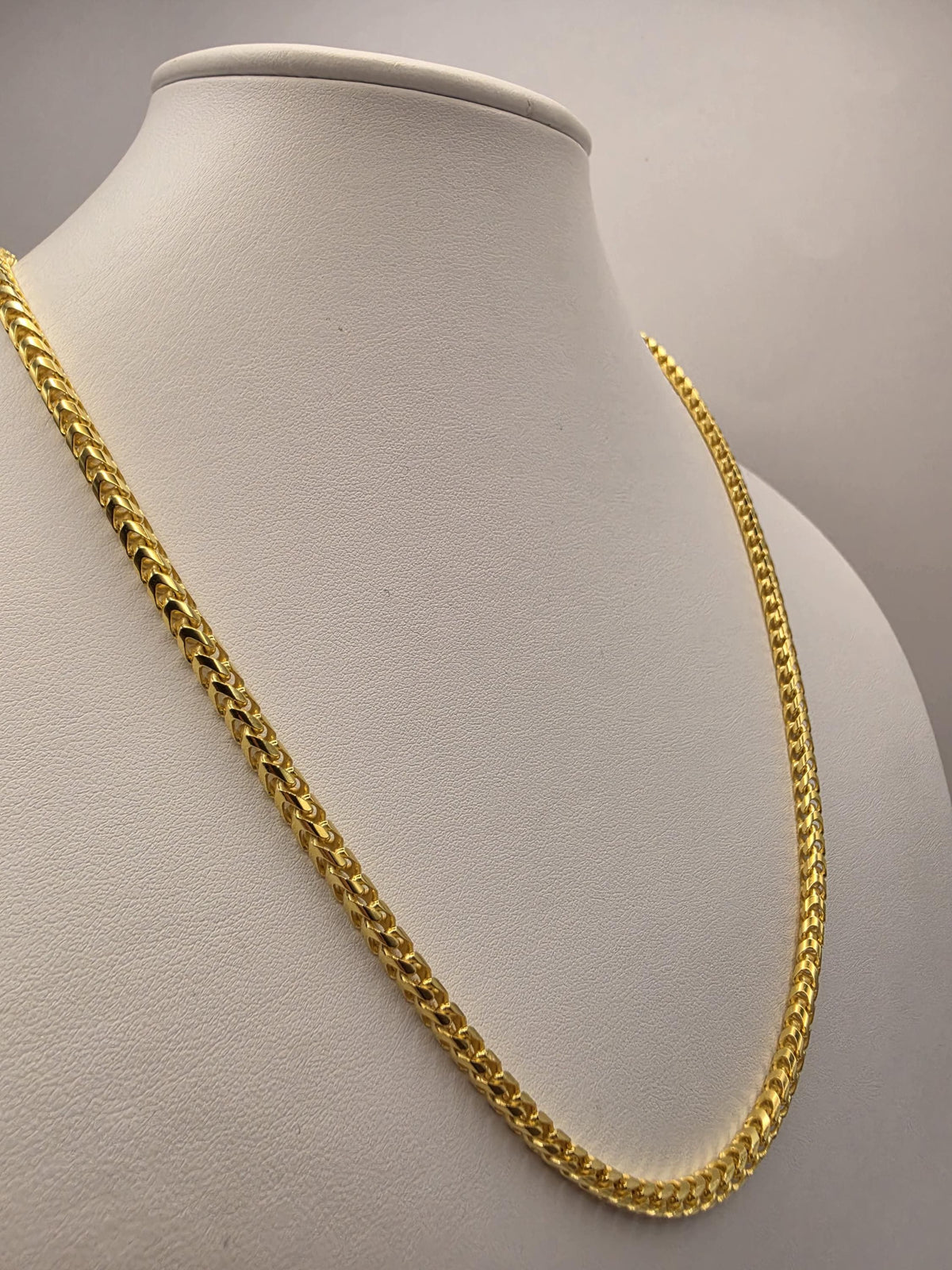 Gold Plated Sterling Silver Franco Necklace, 22 Inch, 4mm, 37.9g