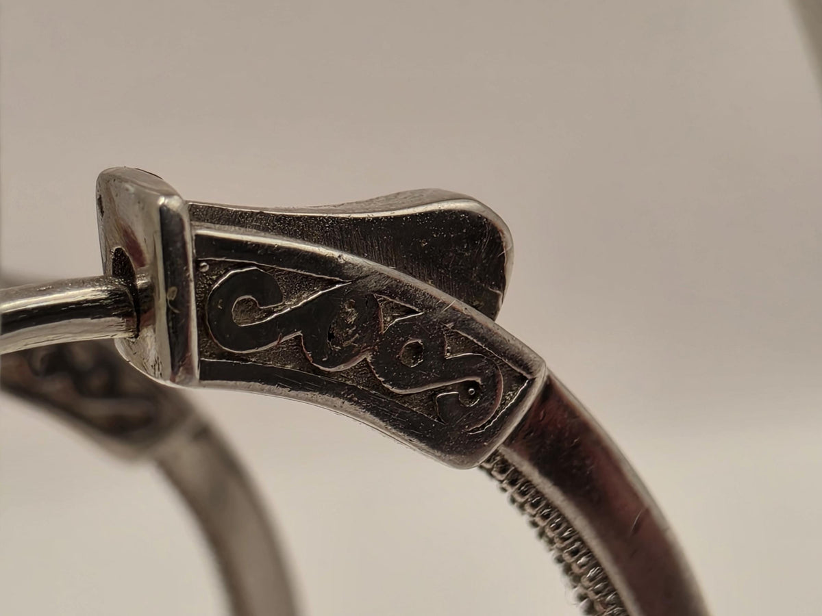 Sterling Silver CZ Hoop Earrings, 1.25 Inch, 8.7g Pair