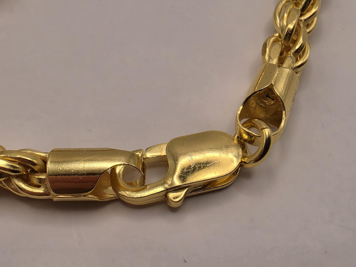 Heavy Gold Plated Sterling Silver Rope Chain Necklace 24 Inch 5mm 66g Statement Chain | Clamdiggers Forge