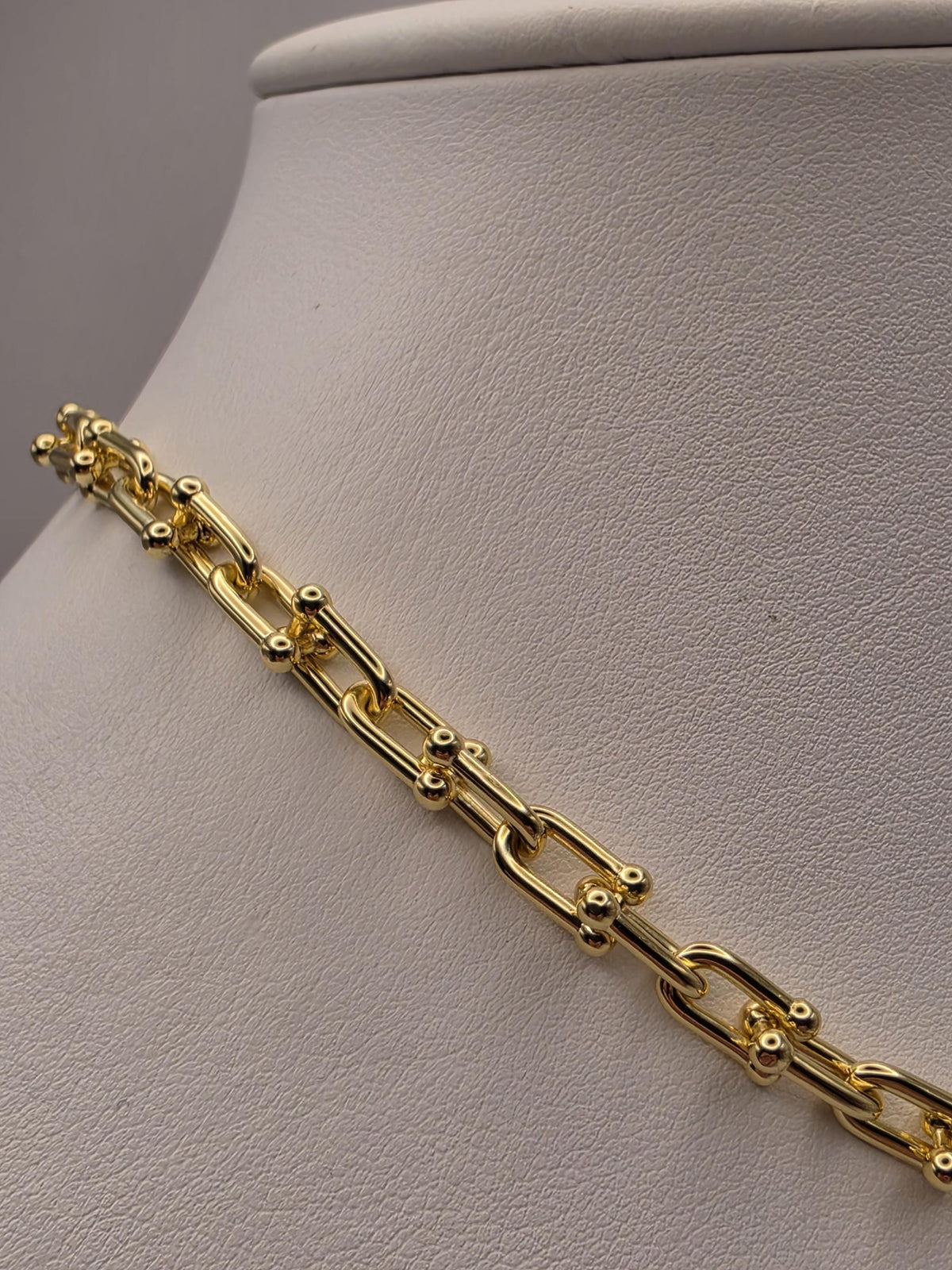 Gold Plated Sterling Silver Ball Link Paperclip Necklace 16 Inch 6mm 30g Hardware Chain | Clamdiggers Forge