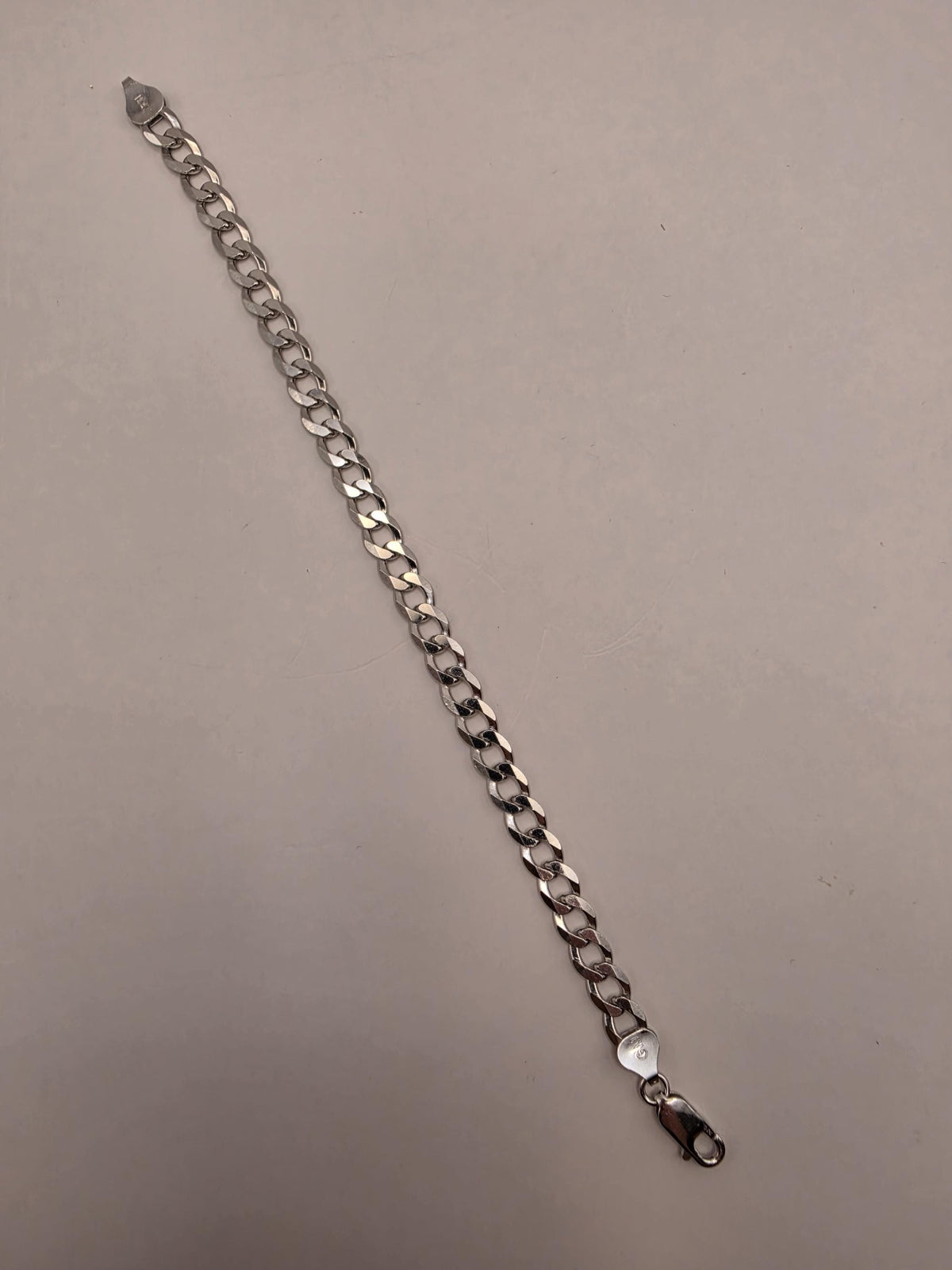 Sterling Silver Cuban Link Bracelet 8 Inch 7mm 10.3g Curb Chain Mens Unisex Jewelry | Clamdiggers Forge
