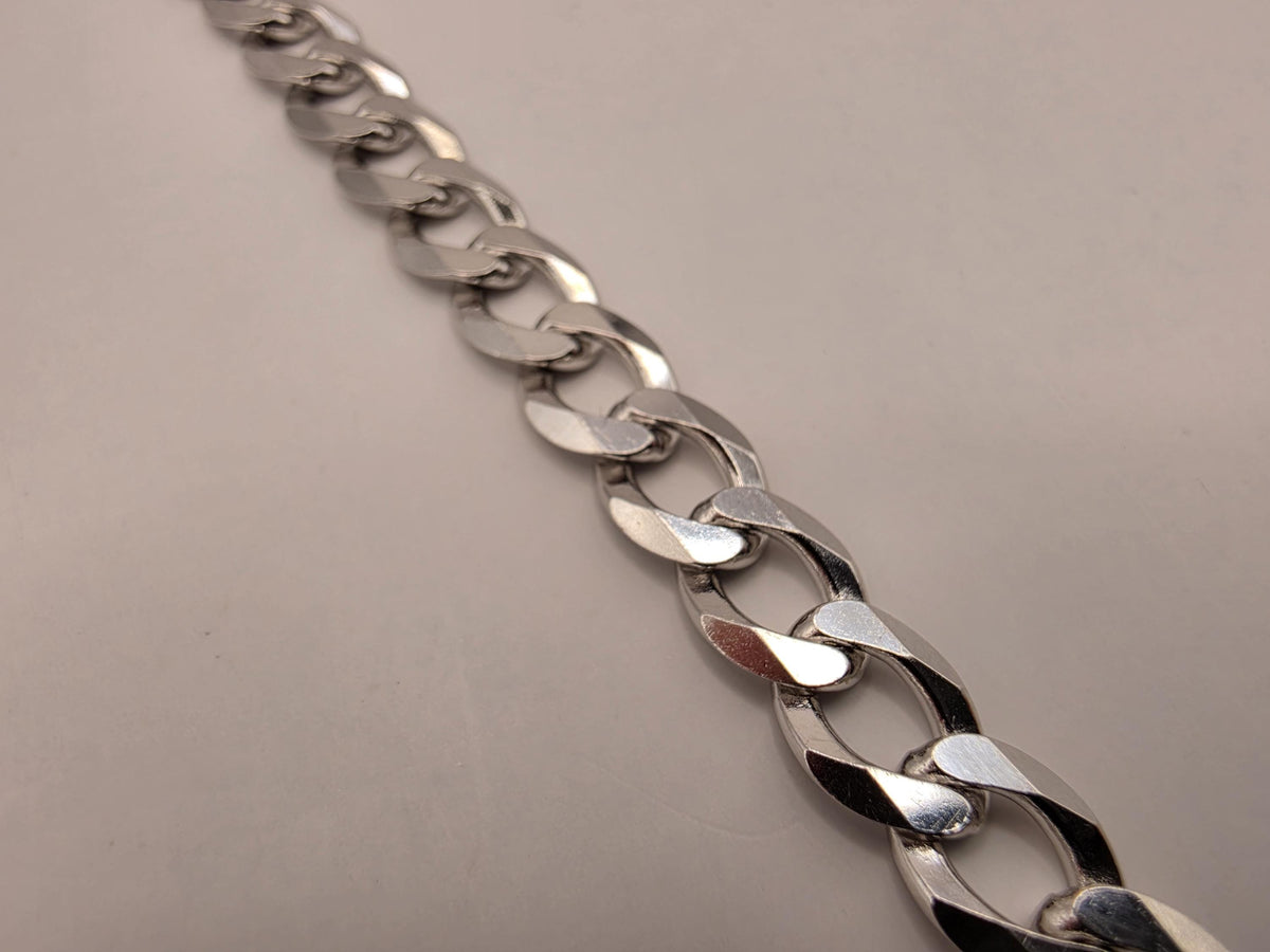 Sterling Silver Cuban Link Bracelet 8 Inch 7mm 10.3g Curb Chain Mens Unisex Jewelry | Clamdiggers Forge