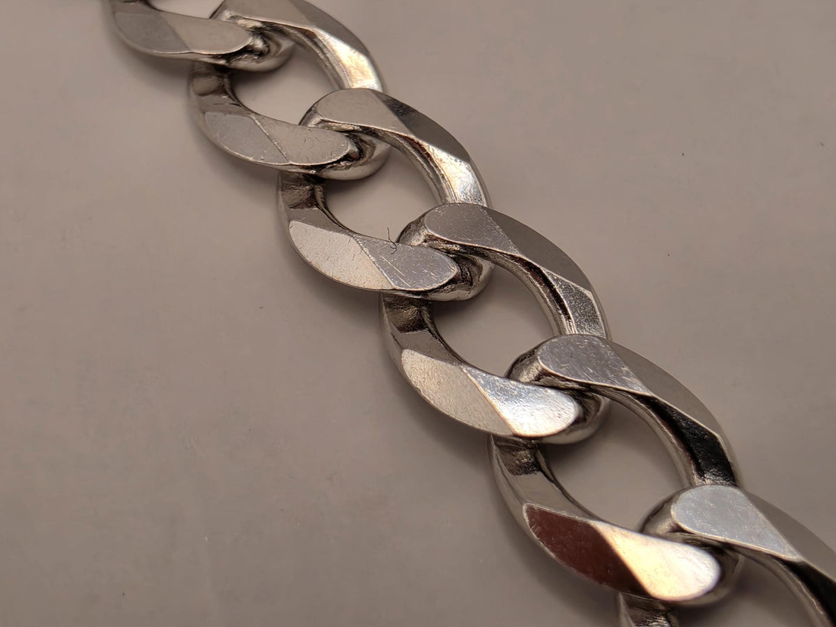 Sterling Silver Cuban Link Bracelet 8 Inch 7mm 10.3g Curb Chain Mens Unisex Jewelry | Clamdiggers Forge