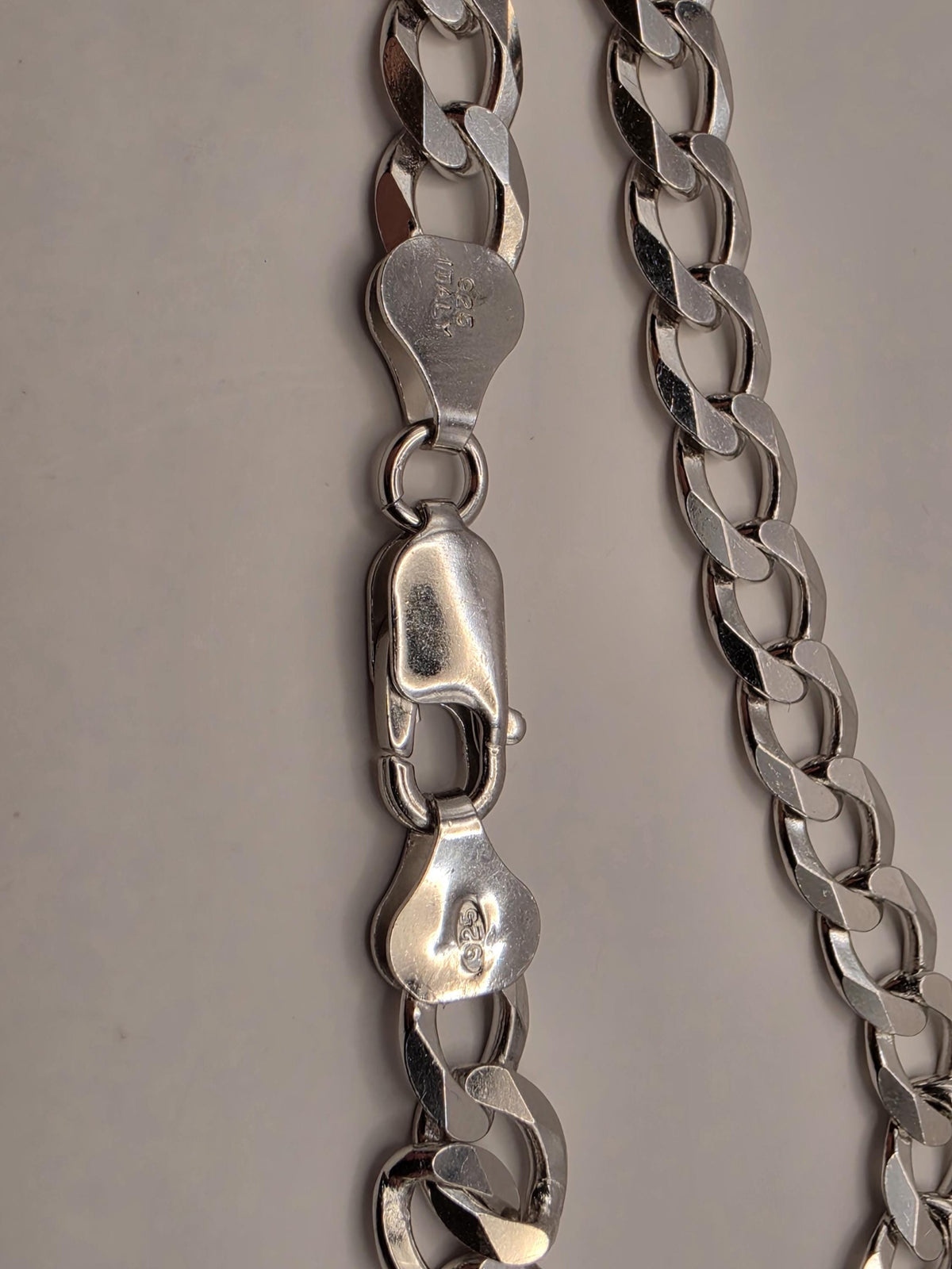 Sterling Silver Cuban Link Bracelet 8 Inch 7mm 10.3g Curb Chain Mens Unisex Jewelry | Clamdiggers Forge