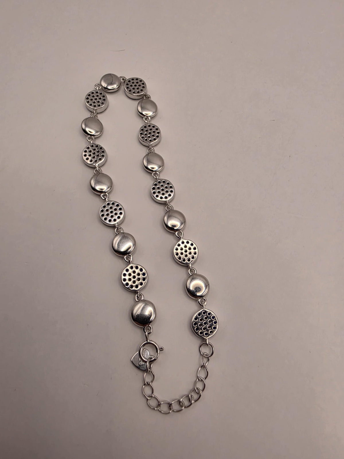 Sterling Silver Evil Eye CZ Halo Bracelet 8 Inch 7mm Blue Nazar Station Protection Jewelry | Clamdiggers Forge